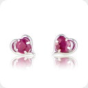 ルビー ピアス ハート ホワイトゴールド ピアス