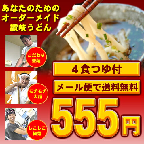 【送料無料讃岐うどん】本格手打ち讃岐生うどん超お得GO!GO!GO!お試しセット（4食だし付）【smtb-kd】送料無料！楽天限定販売！！完全オーダーメイドの讃岐うどんお試しセット