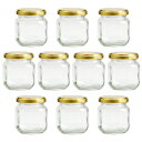 ガラス瓶 蓋付 ジャム瓶 ガラス保存容器 ニッチ125角st 125ml -10本セット- jam jar