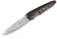 光　ヒカリフォールディング　肥後風ナイフHK104DMCBL　刻印有りダマスカス鋼　ココボロフォールディングナイフの画像