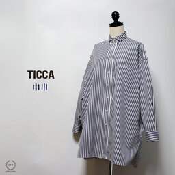 <strong>TICCA</strong> （ <strong>ティッカ</strong> ） 綿100% 上品な光沢としなやかさのあるスクエアチュニックシャツ【 日本製 送料無料 40代 春 秋 冬 きれいめ おしゃれ 体型カバー 長袖 チェック ストライプ 定番 <strong>TICCA</strong> 】