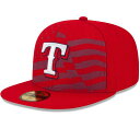 MLB レンジャーズ キャップ/帽子 レッド ニューエラ 2015 Authentic Stars & Stripes Diamond Era 59FIFTY On-Field Game キャップ
