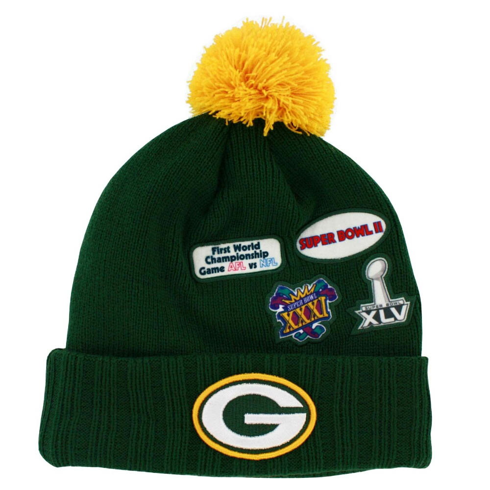 NFL ニットキャップ ニット帽 パッカーズ スーパーボウル パッチ Superbowl カフド ニューエラ New Era グリーン