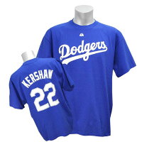 MLB ドジャース クレイトン・カーショー Tシャツ ロイヤル マジェスティック Player Tシャツ - 
品切続出のMLBスタープレイヤーTシャツが再入荷！
