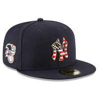 ご予約 MLB ヤンキース 選手着用 59FIFTY キャップ/帽子 2018 スターズ & ストライプス ニューエラ/New Era ネイビー - 
US国旗、星条旗モチーフのMLB独立記念キャップ！
