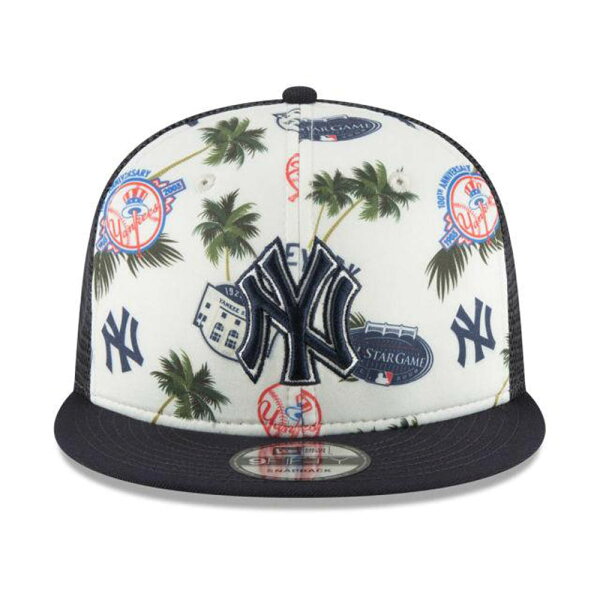 MLB ヤンキース キャップ/帽子 アロハ トラッカー メッシュ ニューエラ/New Era ネイビー