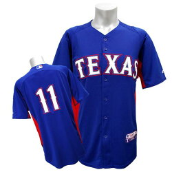MLBレンジャーズ#11ダルビッシュ有ACCoolBasePlayerBPユニフォーム2011(ブルー)Majestic【あす楽対応】