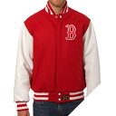 お取り寄せ MLB レッドソックス ツートン ウール & レザー ジャケット JH Design レッド