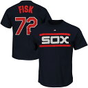 お取り寄せ MLB ホワイトソックス カールトン・フィスク クーパーズタウン ネーム&ナンバーTシャツ マジェスティック/Majestic ネイビー