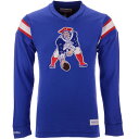 お取り寄せ NFL ペイトリオッツ Tシャツ チーム キャプテン Vネック ロング スリーブ ミッチェル&ネス/Mitchell & Ness ロイヤルブルー