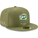 NFL ジェッツ キャップ/帽子 2019 サルート トゥ サービス サイドライン 59FIFTY ニューエラ/New Era オリーブ
