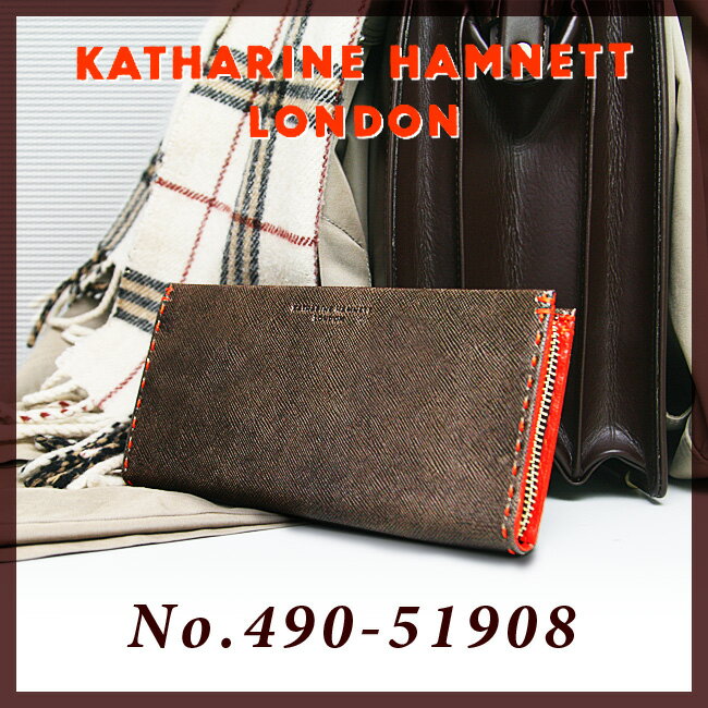 ▼代引＆送料無料▼KATHARINE HAMNETT キャサリンハムネット【長財布】【ラウンドファスナー】【カラーテーラード】【490-51908】【財布/サイフ/さいふ】【革財布】【レザーウォレット】