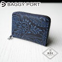 【ポイント10倍】BAGGY PORT(バギーポート)藍染めレザー×ペイズリー 小銭入れ ZYS-199 コインケース ミニ財布 メンズ レディース 本革 ペーズリー ブランドロゴ入り シンプル ビジネス 送料無料
