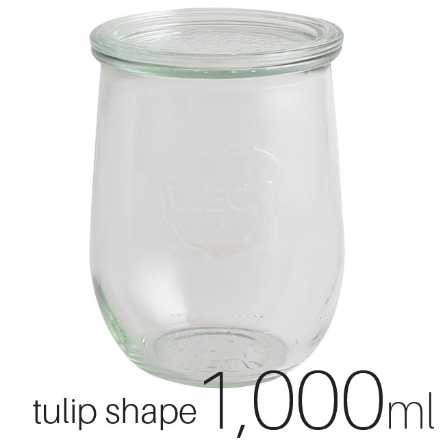 【SALE】WECK ウェック【WE-745】チューリップシェイプ 1,000ml 口径Lサイズ / TULIP SHAPE キャニスター 保存容器 ガラスジャー[KO6]