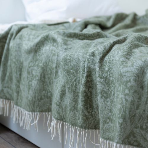 ウールスロー130×180cm アルカディア オリーブ ( KLIPPAN クリッパン) KP218901 【送料無料】【代引不可商品】