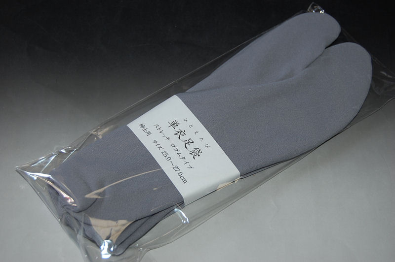 男物足袋ソックス-グレー色（無地・男性向き）ナイロン素材