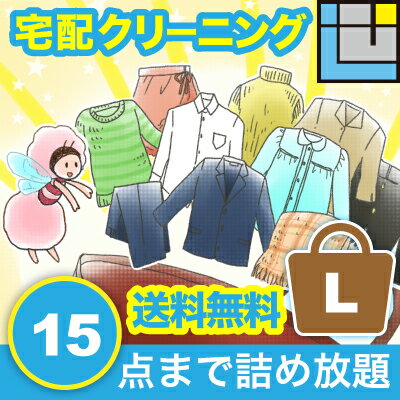 クリーニング 詰め放題 送料無料(本州・四国) 15点詰め放題 15点 宅配クリーニング 宅配 入れ放題 詰め込み セーター スーツ フォーマル カシミヤ シルク 防虫 汗抜き 帯電防止 Lサイズ 【エコ割】100円引き