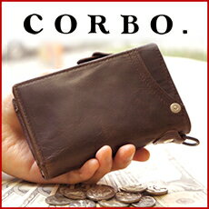 CORBO. コルボ-Curious Works- キュリオスワークス小銭入れ付き二つ折り財布　8JF-9979メンズ 財布 送料無料 全品ポイント10倍以上