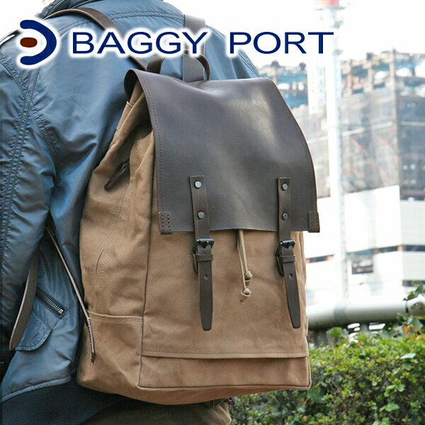 BAGGY PORT バギーポートウォッシュ加工6号帆布×オイルレザー リュック(バックパック)　TEPP-204メンズ バッグ リュックサック 送料無料 全品ポイント10倍以上