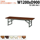 会議用テーブル 折りたたみ 座卓 和室 畳 TE-1290 幅120x奥行90x高さ33cm 共貼り 【法人様配送料無料(北海道 沖縄 離島を除く)】 長机 折り畳み 会議テーブル 折畳 サイズ 軽量 軽い 公民館 集会所 寺院 寺 休憩室 店舗 日本製 国産