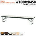 会議用テーブル 折りたたみ 座卓 和室 畳 TES-1845 幅180x奥行45x高さ33cm ソフトエッジ 【法人様配送料無料(北海道 沖縄 離島を除く)】 長机 折り畳み 会議テーブル 折畳 サイズ 軽量 軽い 公民館 集会所 寺院 寺 休憩室 店舗 日本製 国産
