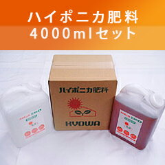 【ハイポニカ液肥】★送料無料★ハイポニカ液体肥料4000ml（4L）セット（A液・B液/各4000ml)