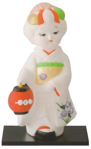 【人形】舞妓さん（提灯）スワロフスキー付/陶器...:setomonoichiba:10003228