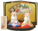 【雛人形/ひな人形】うさぎ雛(盆のり)/陶器