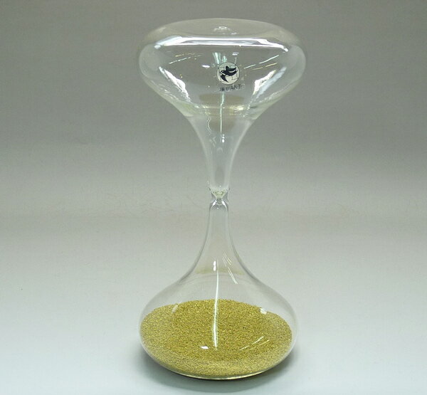 廣田硝子ガラス製スナ式時計　ラッパ型小3分（金色砂）