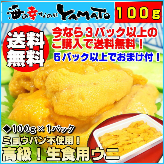 ◎クーポン利用で1,050円◎◎3パック以上で送料無料◎5パック以上で豪華おまけ付き！ミョウバン不使用で更に美味しく！1パックでうに丼約2杯分！トロッと旨い急速冷凍品ムラサキウニ100g◆完全赤字の激安販売中◆数量限定販売となっております