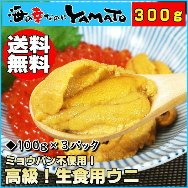 完全無添加 天然生ウニ 100g×3パック ミョウバン不使用で更に美味しく うに 雲丹 寿…...:sfd-ymt:10000226