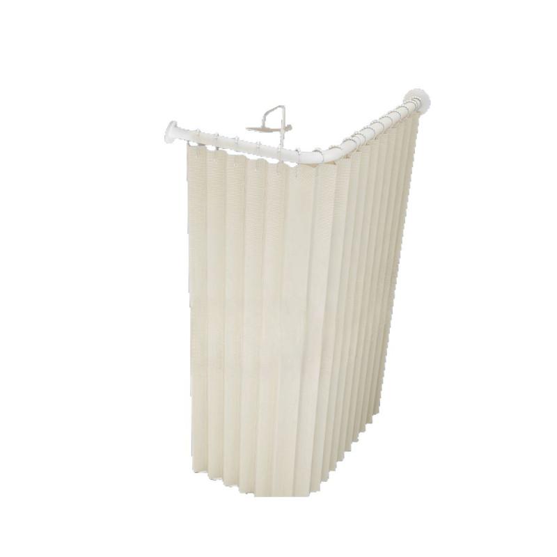 シャワーカーテン L字型 折りたたみ コーナー 防水 防カビ バスカーテン 浴室 間仕切り カーテン 目隠し ベージュ ピンク系 ブルー系 グレー ドルフィン アニマル パンダ 花柄