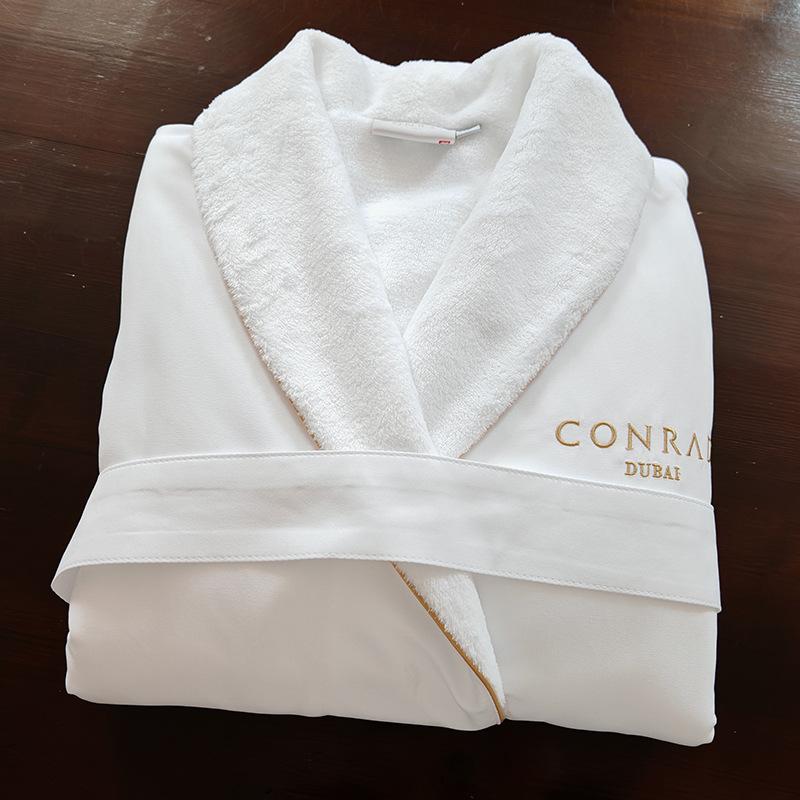 バスローブ 男女兼用 厚手 五つ星 ホテル仕様 珊瑚フリース ポリエステル あったか 秋冬 リラックス ウェア 白