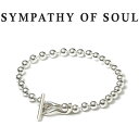 シンパシーオブソウル ブレスレット シルバー メンズ レディース センス オーシャンズ SYMPATHY OF SOUL Ball Chain T-Bar Bracelet SILVER 雑誌掲載 男女兼用 【正規商品 公式通販】