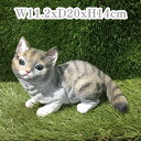 ねこ 置物 ネコ 猫 オーナメント 子ネコ ネコ 縞 インテリア 雑貨 ディスプレイ 庭 玄関 ガーデン オーナメント動物 おしゃれ かわいい 【子猫 ミャーム】