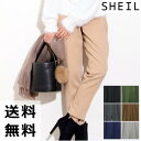 【全品 送料無料】テーパードパンツ レディース ロングパンツ ウエストゴム 無地 シンプル ハイウエスト ウール調 S M L コットン100% 美ライン 美脚効果 ピンク グレー 黒 カーキ キャメル テーパードパンツ レディース ロングパンツ