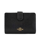 COACH コーチMEDIUM CORNER ZIP WALLET二つ折り財布 コンパクト財布27968 LIBLK(ブラック)