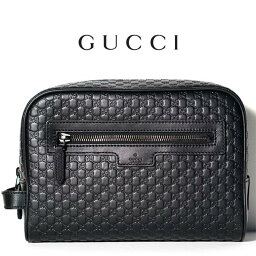 GUCCI <strong>グッチ</strong> <strong>メンズ</strong> セカンド<strong>バッグ</strong> 419775 BMJ1R 1000 ブラック 新品 クラッチ<strong>バッグ</strong> マイクロ<strong>グッチ</strong>シマ 本革 レザー 持ち手付き ポーチ GG柄 黒 正規アウトレット品 ギフト 本物保証!!