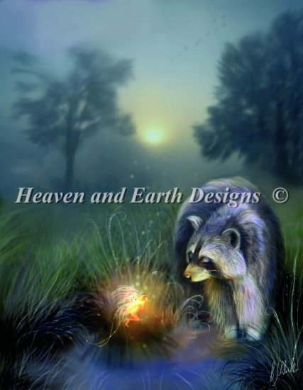 Heaven And Earth Designs (HAED) クロスステッチ刺繍 図案 輸入 アライグマと妖精 Away With The Fay 全面刺し 上級者