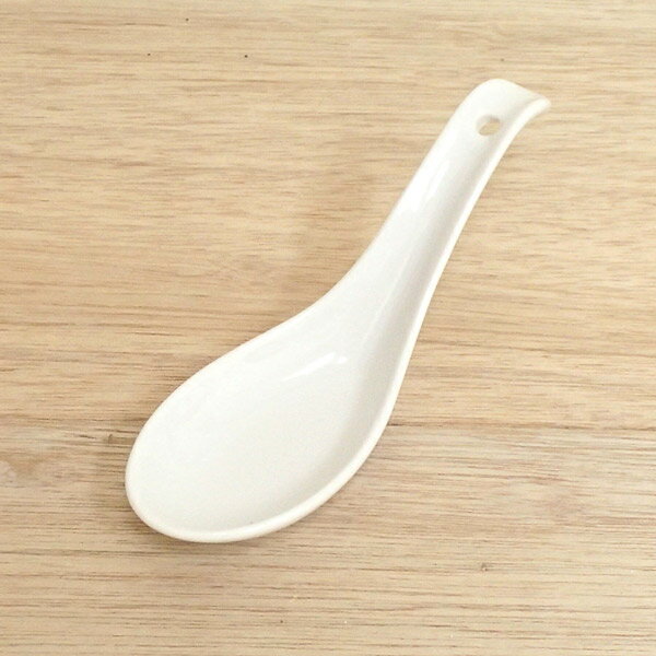 白い食器　ひっかけれんげ　スプーン　陶器　中華食器　業務用...:shikisaitouki:10004570