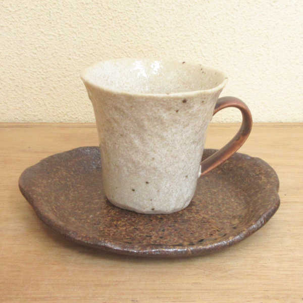 コーヒーカップ＆ソーサー アメ釉コーヒーカップ 陶器 和風 業務用 美濃焼...:shikisaitouki:10005040