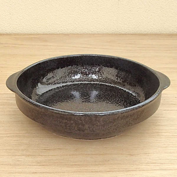 グラタン皿　黒　Lサイズ　17.6cm　スタック　業務用食器　洋食器　美濃焼...:shikisaitouki:10001323