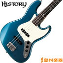HISTORY TH-BJ4/R DLB(ダークレイクプラシッドブルー) ジャズベース【ヘリテイジウッド】【サークルフレッティングシステム】【日本製】【KTSチタンサドル】 【ヒストリー THBJ4/R】