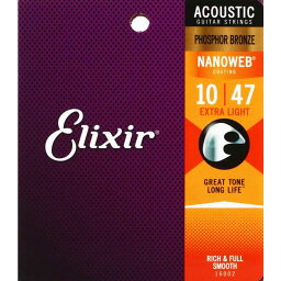 Elixir NANOWEB フォスファーブロンズ 10-47 エクストラライト #<strong>16002</strong> <strong>エリクサー</strong> アコースティックギター弦
