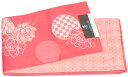 ショッピング花 四寸帯　ピンク地　花　両面使用　日本製 半巾帯　4寸帯 レターパック発送OK　リバーシブル　平帯　踊り帯