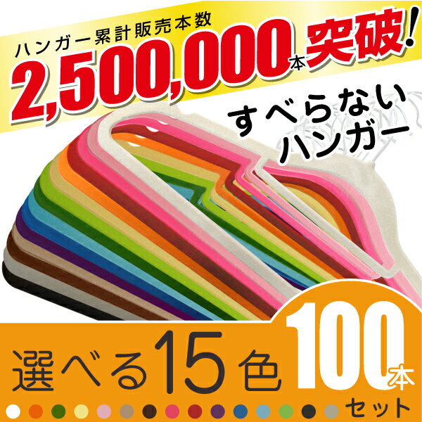 【送料無料】カラフルハンガー100本セット すべらないハンガーが10本単位でカラーを選べて…...:shinbido:10002486