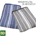ガーゼパイルケット アルファ セミダブルロングサイズ SDL 170×210cm (NS3-SDL) 綿100% (ガーゼ・パイル部分) やわらか ナチュラル ガーゼ パイル ケット軽量 コットン 夏向け さわやか マルチストライプ柄 選べる2色 片面ガーゼ 片面パイル 丸洗い 寝具