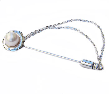 (真珠:パール):ブローチ:あこや本真珠:ピンブローチ:7.5mm:ラペルピン