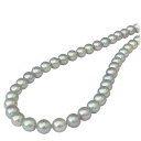 パールロングネックレス パールネックレス 真珠ロングネックレス ロングネックレス 全長約130cm レディースネックレス あこや本真珠 シルバーグレー系 送料無料