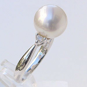 南洋白蝶真珠:リング:ダイヤモンド:パール:ピンクホワイト系:10mm:PT900:プラチナ:指輪